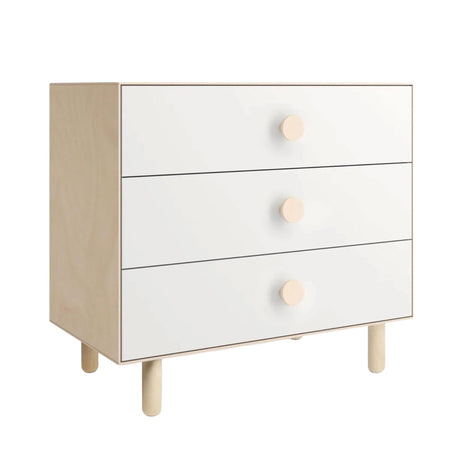 Commode 3 Tiroirs Dot - Blanc/ Naturel-Oeuf-OEU-1M3D-D-01-CLÉMENT