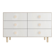 Commode 6 Tiroirs Dot - Blanc/ Naturel-Oeuf-OEU-1M6D-D-01-CLÉMENT