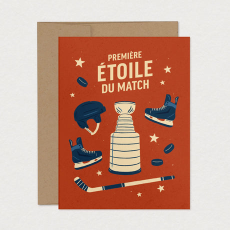 Carte de Souhait de Fête - Hockey-Mimosa Design-OSA-A21062-FR-CLÉMENT
