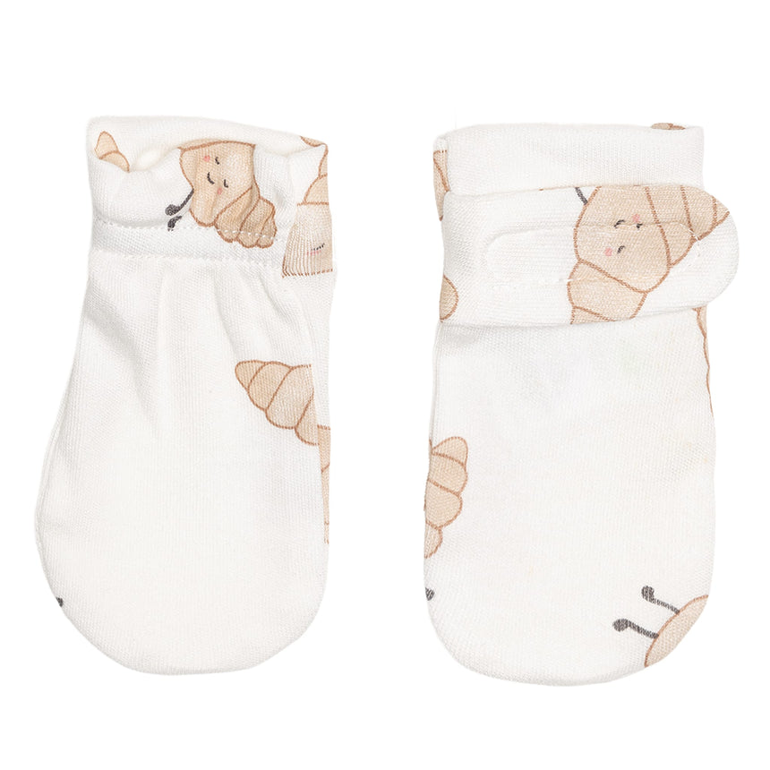 Mitaines Bambou 0-3mois - Croissants-Perlimpinpin-Beige-0-3 m-PE2-BB33614-CL2-CLÉMENT
