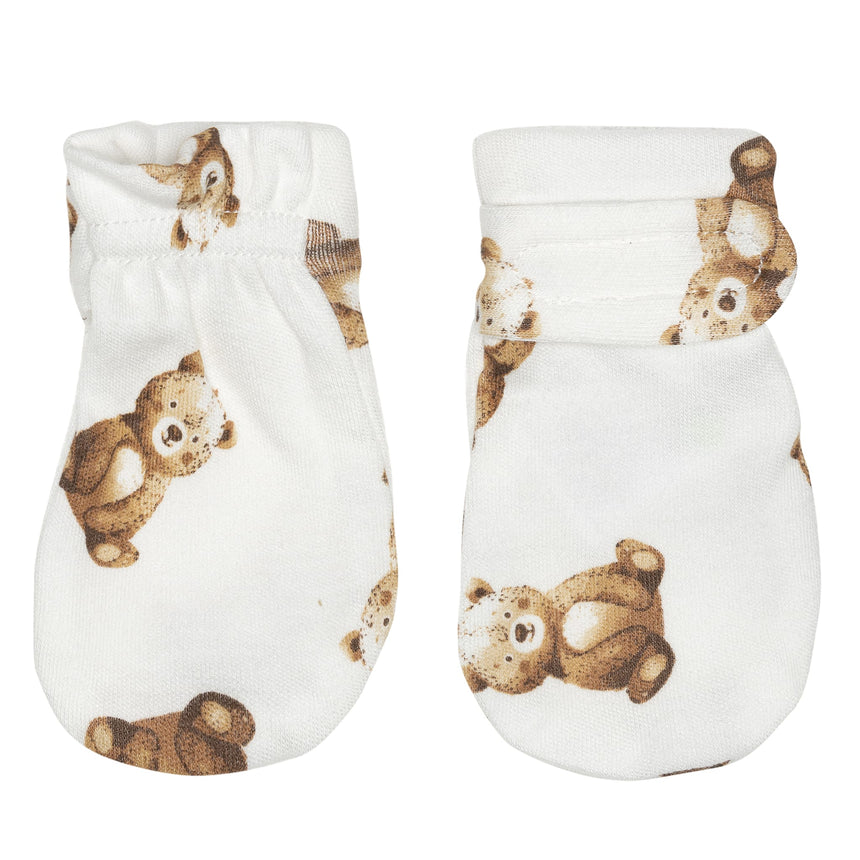 Mitaines Bambou 0-3mois - Oursons-Perlimpinpin-Beige-0-3 m-PE2-BB33614-CL-CLÉMENT