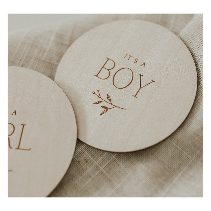 Pastille en bois - Gender Wooden Milestone Disc (anglais seulement)-Le petit Tableau Noir-PTN-PASTGENANGL-CLÉMENT