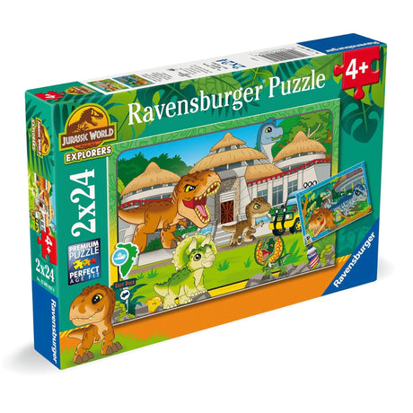 Casse-tête Jurassic Park :Vivre En Terre Sauvage (2x24pcs)-Ravensburger-RAV-12001057-CLÉMENT