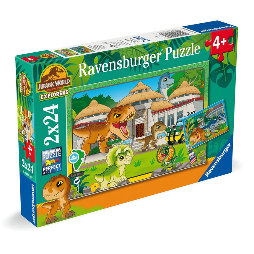 Casse-tête Jurassic Park :Vivre En Terre Sauvage (2x24pcs)-Ravensburger-RAV-12001057-CLÉMENT