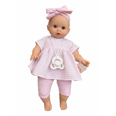 Poupée Sonia Avec Robe à Carreaux Rose, Short et Bandeau - Paola Reina-Paola Reina-REI-PR-8035-CLÉMENT
