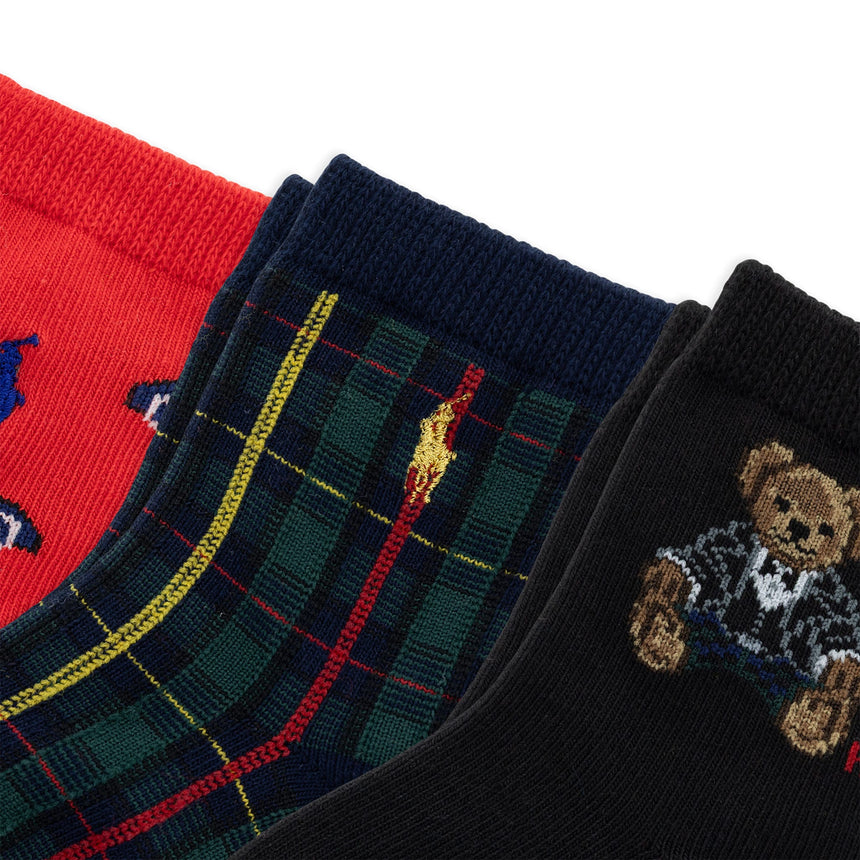 Bas (3) Tuxedo Bear 6-24mois-Polo Ralph Lauren-RLB-B61534IPK-CLÉMENT