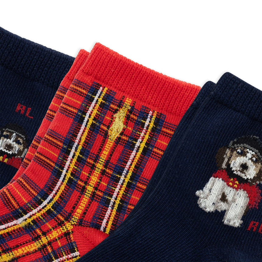 Ensemble de 3 paires de chaussettes Chien des Fêtes - 6 à 24 mois-Polo Ralph Lauren-RLB-B61535IPK-CLÉMENT