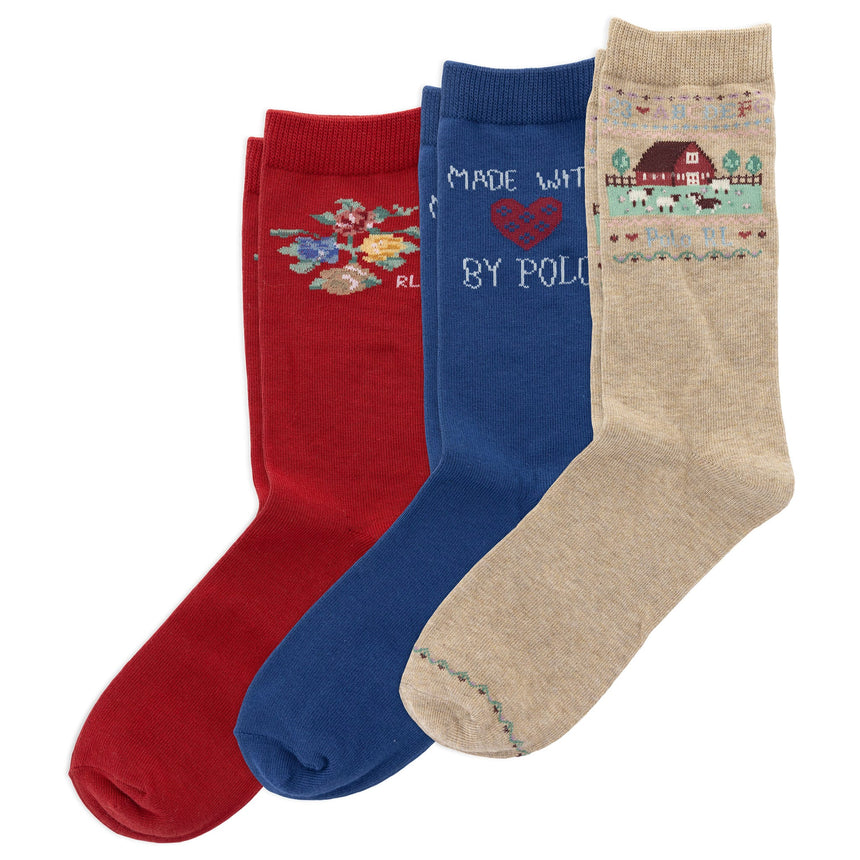 Bas (3) Polo Rl Sampler Pointures 4-11-Polo Ralph Lauren-Beige-4-6X-RLB-G41431GPK-CLÉMENT