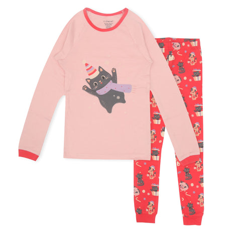 Pyjama Chat Hiver 2-14ans-Roche Ciseaux-Rose-2-ROO-T59118-CLÉMENT