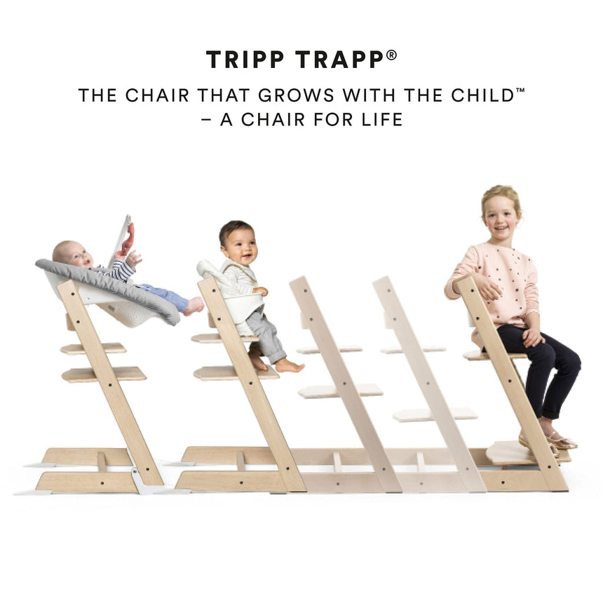 Chaise Haute Tripp Trapp® V2 Chêne Naturel + Coussin Gris avec Cabaret Stokke® - Naturel-Stokke-SKK-707100-CLÉMENT