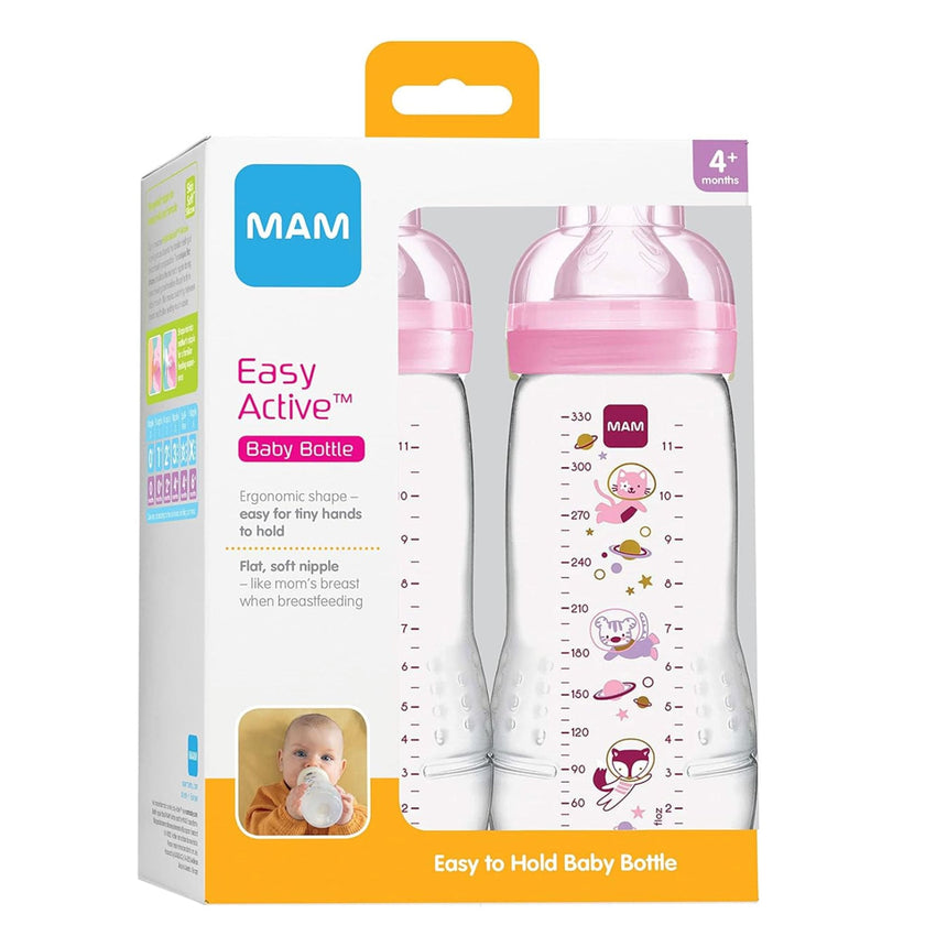 Biberon Easy Active 4mois+ 11oz - Rose-Mam Baby-SKL-C5020-006-31-CLÉMENT