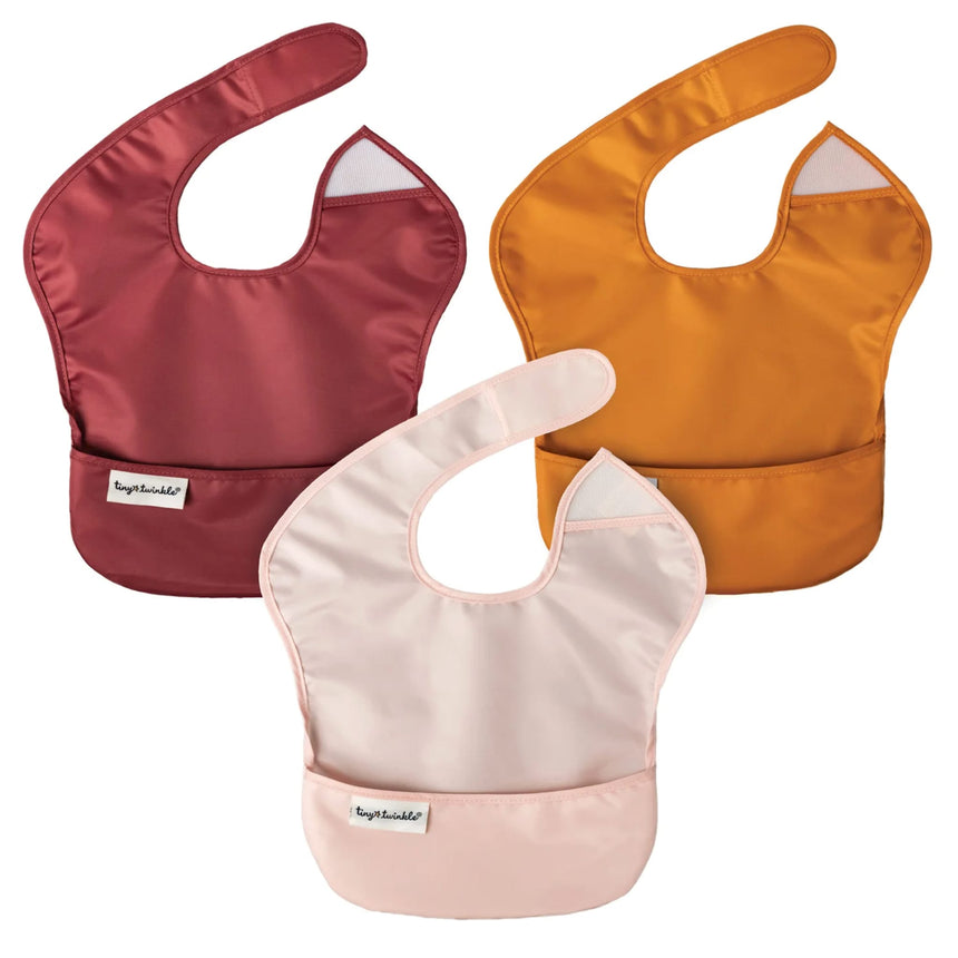 Bavoir (3) Imperméable - Rose / Bourgogne / Canelle-Tiny Twinkle-TIN-TT060-CLÉMENT