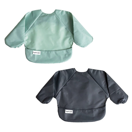 Bavoir Manches Longues (2) - Sauge / Charcoal-Tiny Twinkle-TIN-TT275-CLÉMENT