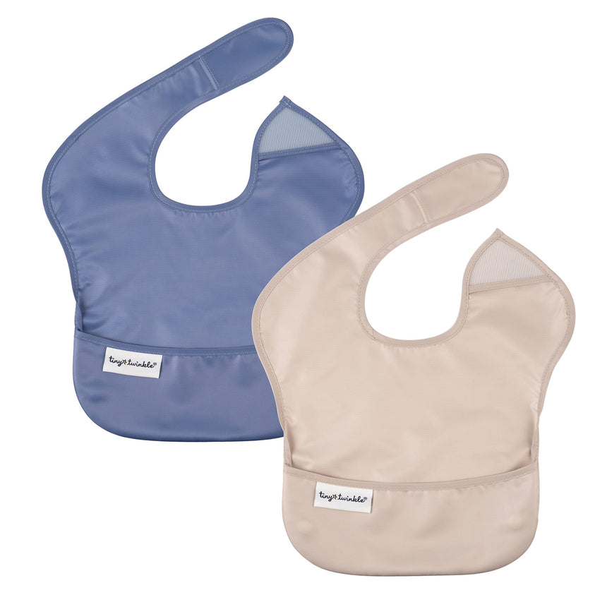 Bavoir Imperméable (2) - Bleu / Taupe-Tiny Twinkle-TIN-TT710-CLÉMENT