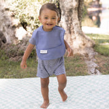 Bavoir Imperméable (2) - Bleu / Taupe-Tiny Twinkle-TIN-TT710-CLÉMENT