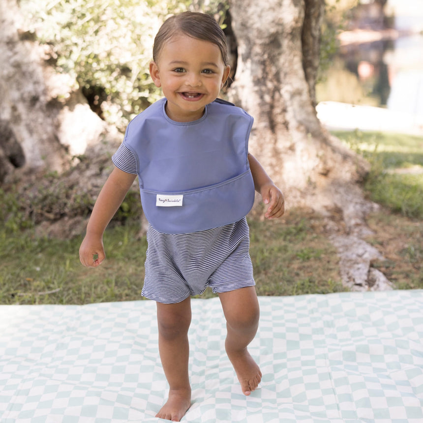Bavoir Imperméable (2) - Bleu / Taupe-Tiny Twinkle-TIN-TT710-CLÉMENT