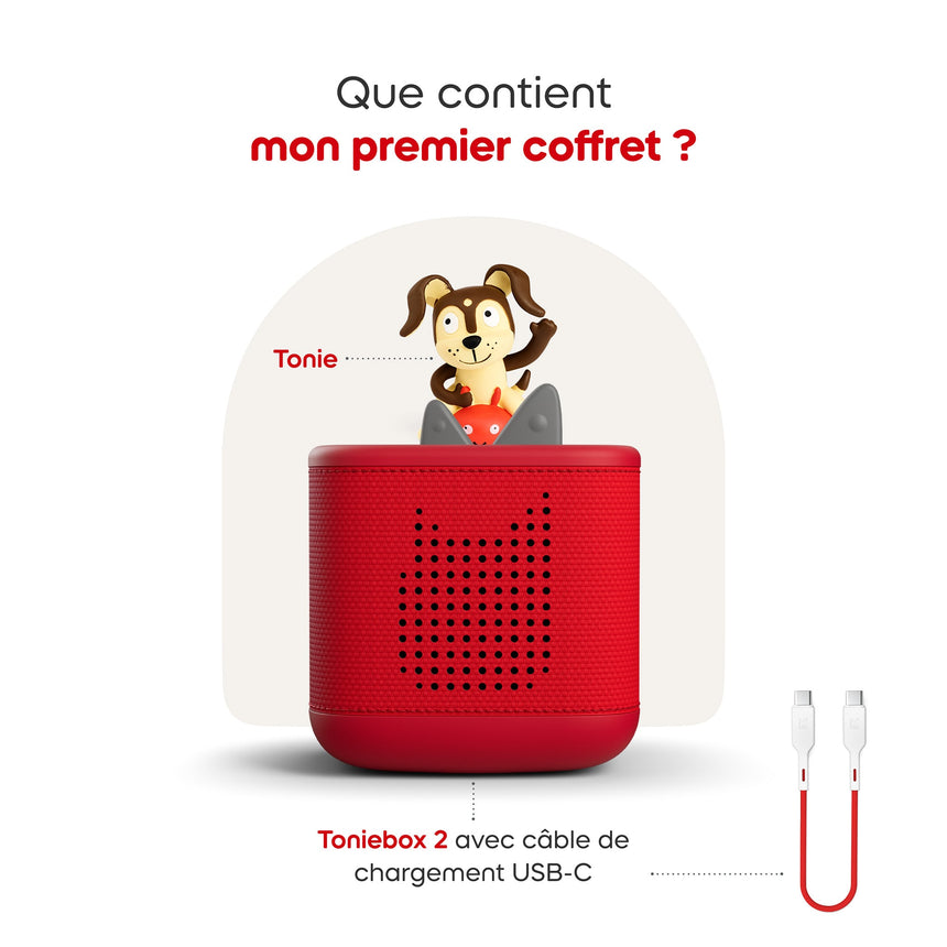 Toniebox 2 - Mon premier coffret Playtime Puppy – Rouge (bilingue)-Tonies-TON-11003492-CLÉMENT