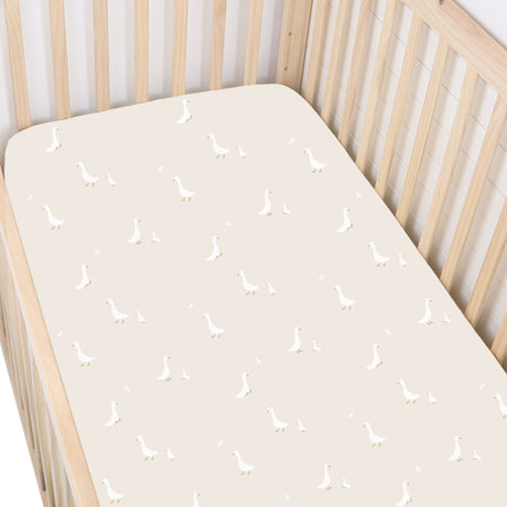 Drap Contour Bambou pour Lit de Bébé - Oies-Günamüna-UNA-1600GOOSE-CLÉMENT