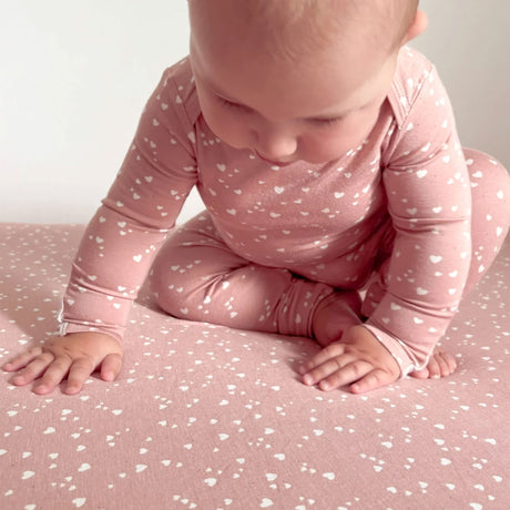 Drap Contour Bambou pour Lit de Bébé - Coeurs-Günamüna-UNA-1600HEARTS-CLÉMENT