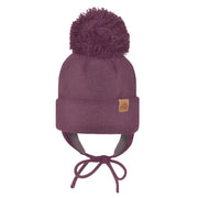 Tuque Pompon Détachable 0-24mois-Perlimpinpin-Prune-XS-VPE-TH1526E-1-CLÉMENT