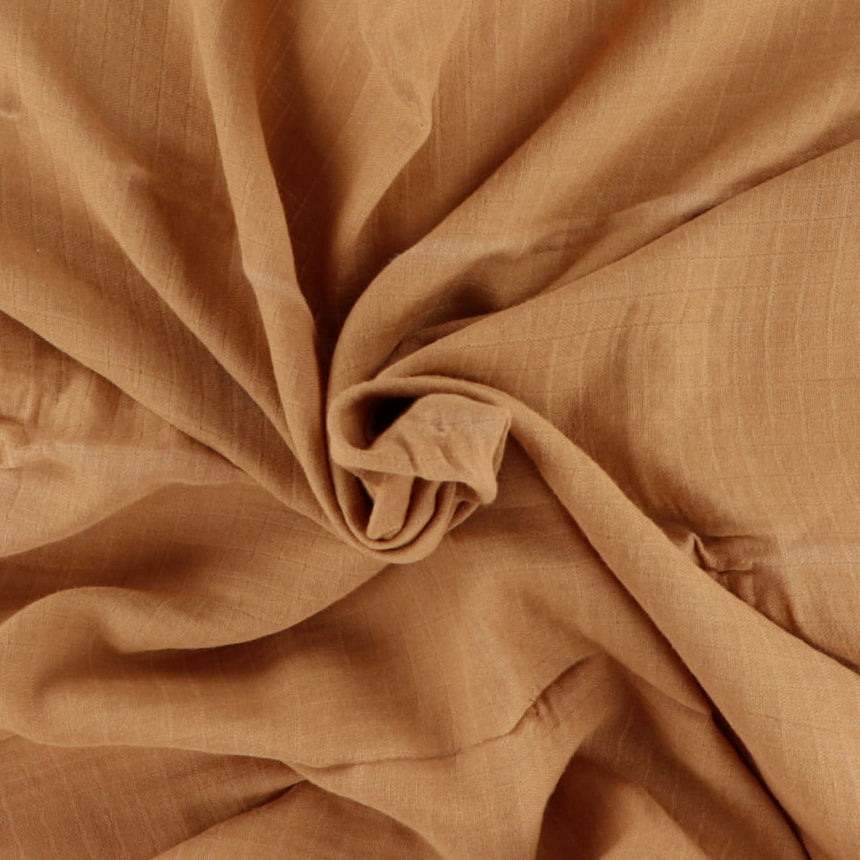 Couverture Mousseline Gaufré - Uni Brun-Origami Maison-JAS-RMOUSSGAUFBR-CLÉMENT