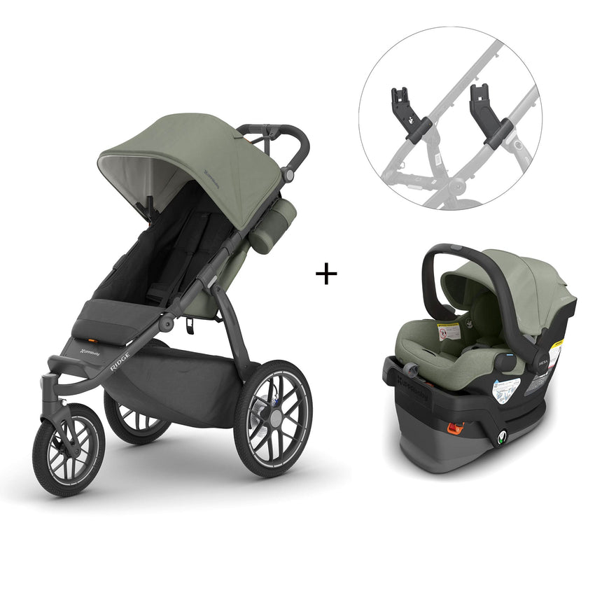 Ridge V2 Stroller + Mesa V3 Infant Car Seat + Adapters - Evelyn