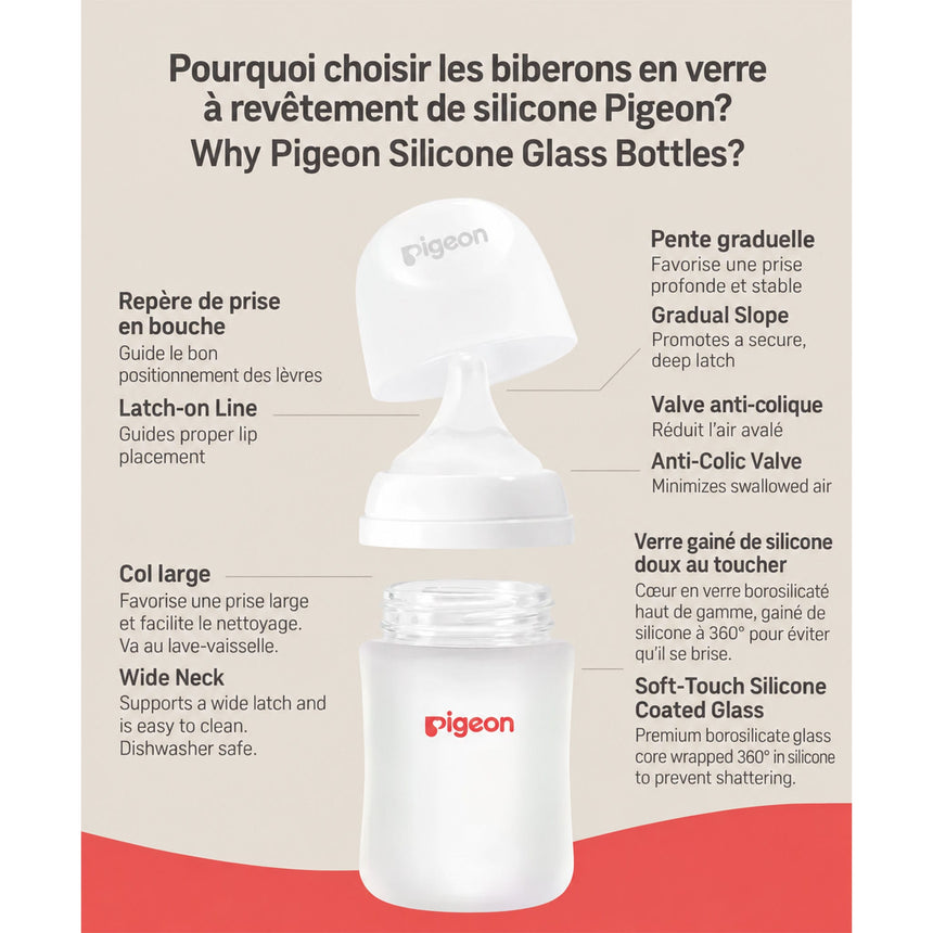 Biberons en Verre et Silicone (2) 5oz-Pigeon-PIG-PG83220-CLÉMENT